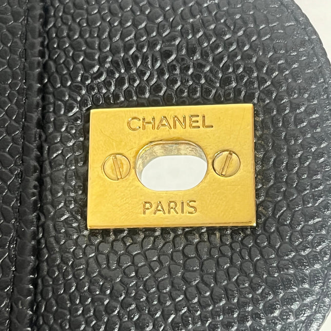 Chanel Classic Flap Maxi 2011 Black Caviar Leather Double Flap with Gold Hardware