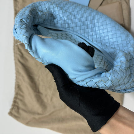 Sold Bottega Veneta Veneta Hobo Medium Baby Blue Intrecciato Leather Bag 43cm