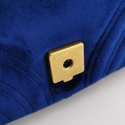Gucci Marmont Mini Flap Navy Velvet Handbag