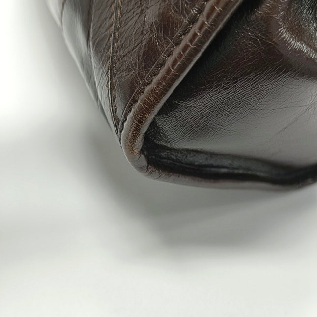 Prada Bonnie Medium Soft Lux Brown Shiny Calfskin Leather Shoulder Bag