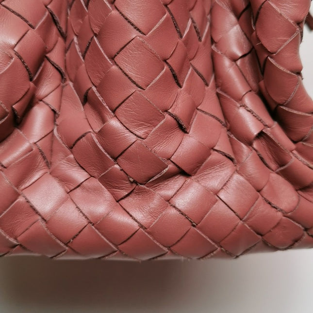 Bottega Veneta Roma Mini Bag Intrecciato Nappa Leather Pink 25cm