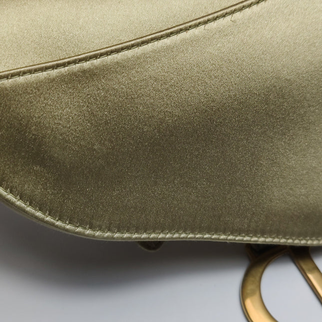 Dior Saddle Mini Silk Handbag Light Gold with crystals