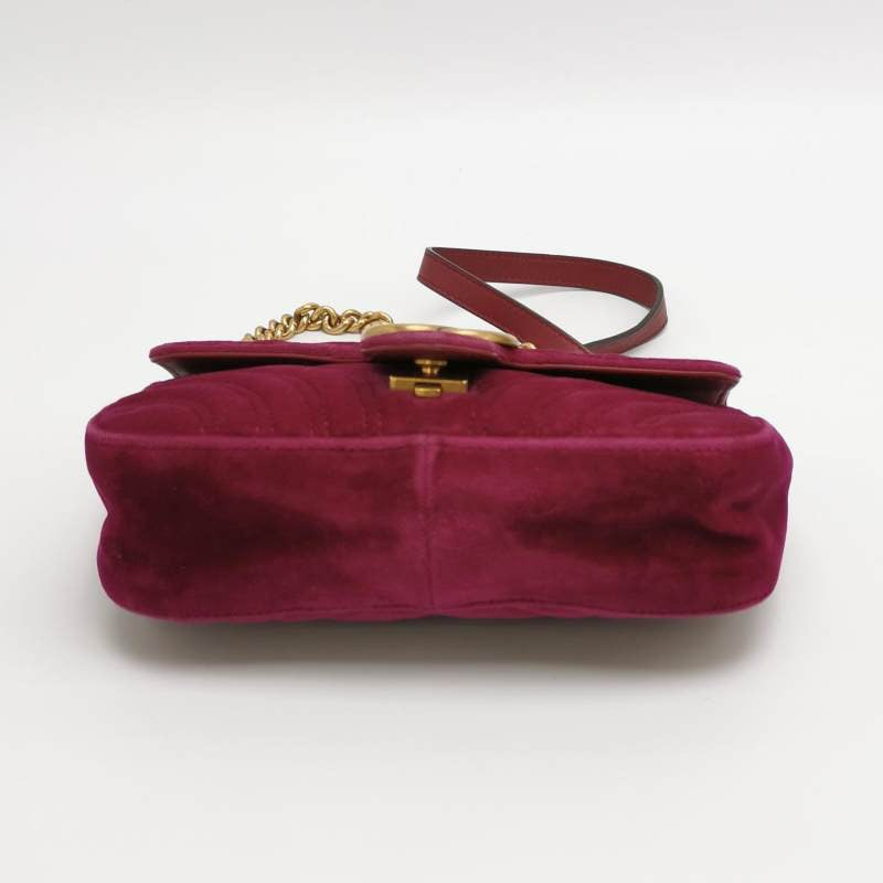 Gucci Marmont Mini Flap Pink Velvet Handbag