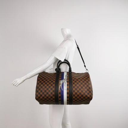 Louis Vuitton Savannah Keepall 45 Bandouliere Giraffe on Brown Damier Canvas