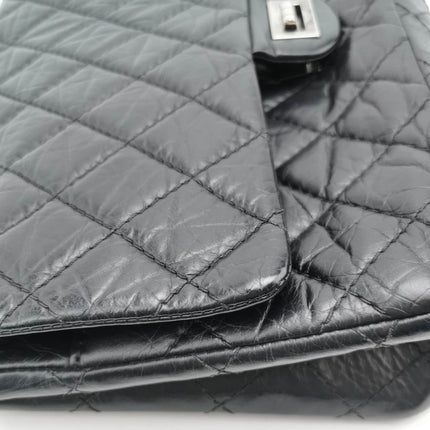 Sold Chanel 2.55 Flap Bag Large Shiny Calfskin Leather Black