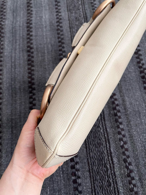 Gucci Horsebit 1955 Large White Leather Shoulder Bag