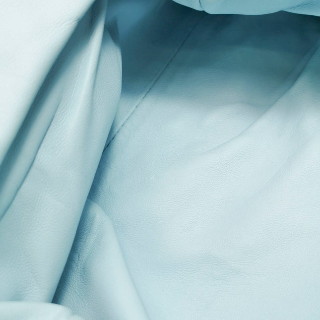 Bottega Veneta Pouch Large Intrecciato Light Blue Calfskin Leather