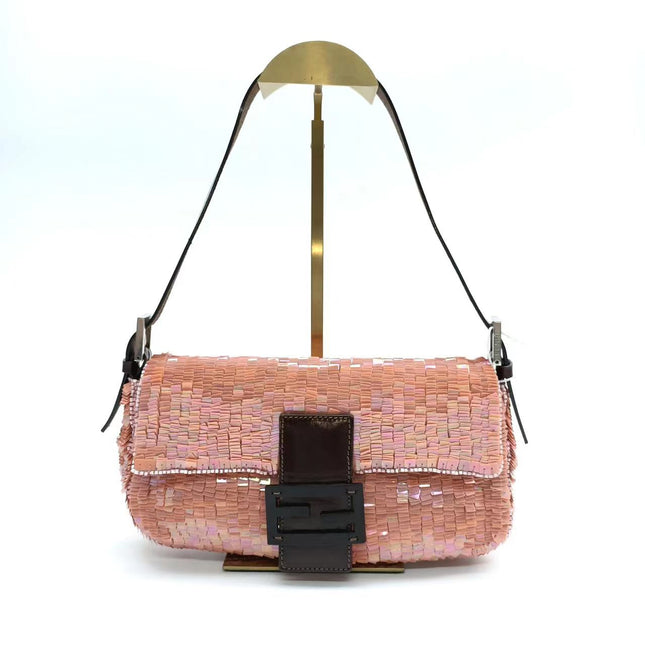 Sold Fendi Baguette Pink Sequins-Luxbags