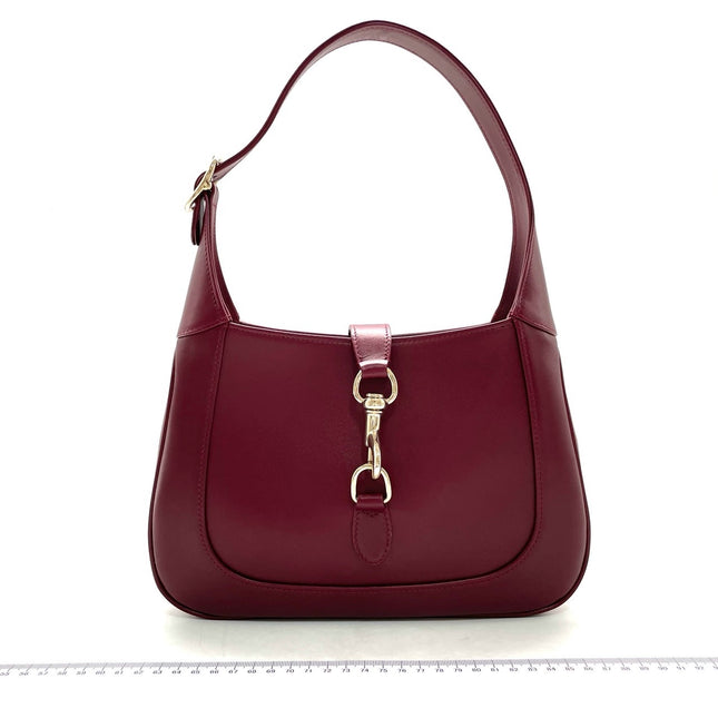 Sold Gucci Jackie 1961 Small Ancora Red Burgundy Leather Shoulder Bag Clasp S24 No Strap