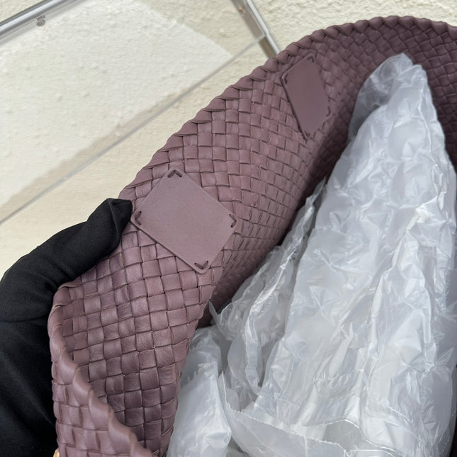 Sold Bottega Veneta Cabat Large Intreccio Leather Tote Bag Dark Lavender Purple 40-43cm