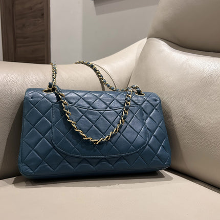 Chanel Classic Flap Medium Vintage Navy Lambskin Leather 24k Gold Hardware
