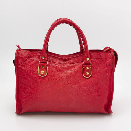 Sold Balenciaga City Bag Red with Gold hardware Small Crossbody Bag