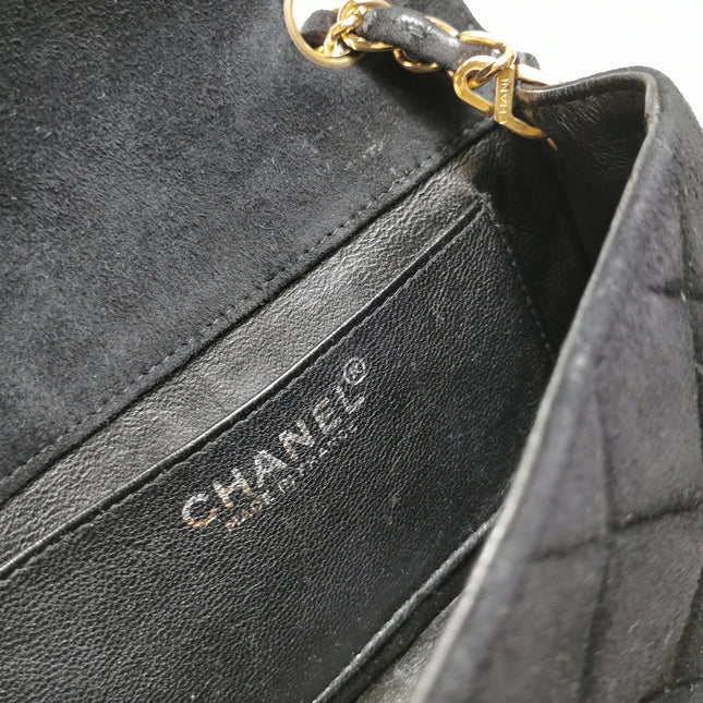Chanel Classic Flap Extra Mini Black Suede Quilted Gold-tone Hardware
