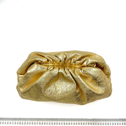 Sold Bottega Veneta Pouch Gold Leather
