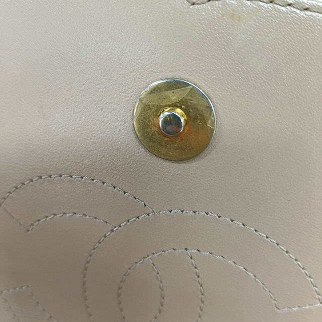 Chanel Filigree Flap Bag Caviar Leather 2017 Small Beige with Black Trim