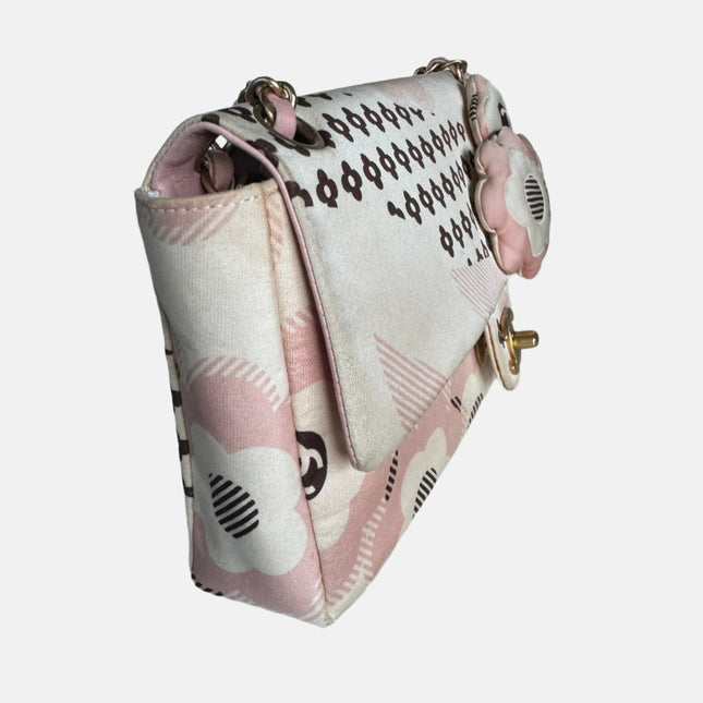 Chanel Camellia Flap Bag Pink Floral Printed Satin Medium, 2005-2006