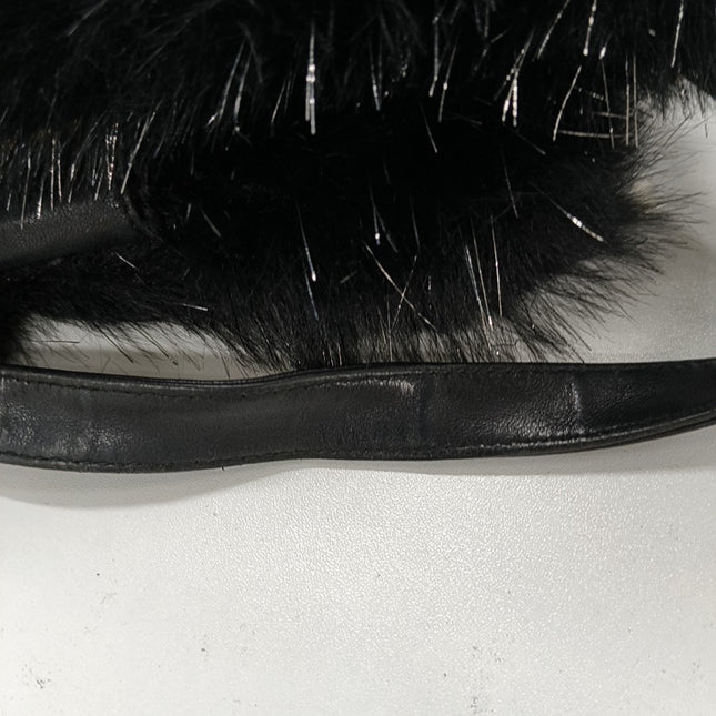 Sold Fendi Baguette Black Furry Pink Interior Shoulder Bag