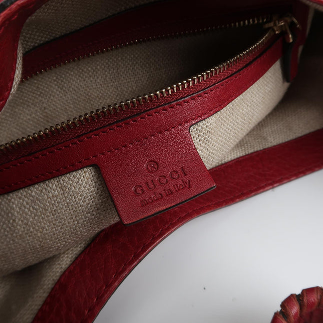 Gucci Jackie Medium Red Calfskin Leather Crossbody Bag