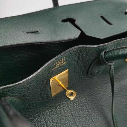 Hermes Birkin 40 Barenia Faubourg Vintage 2Q Vert Amclais Dark