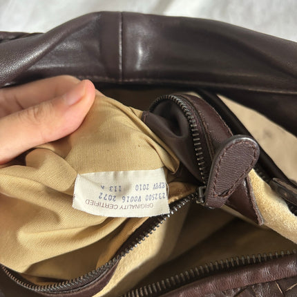 Bottega Veneta Belly Hobo Intreccio Leather Dark Chocolate Brown Large 50cm