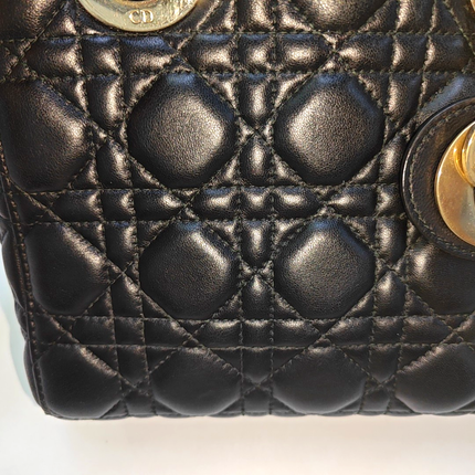 Lady Dior Small My Abcdior Black Lambskin Leather
