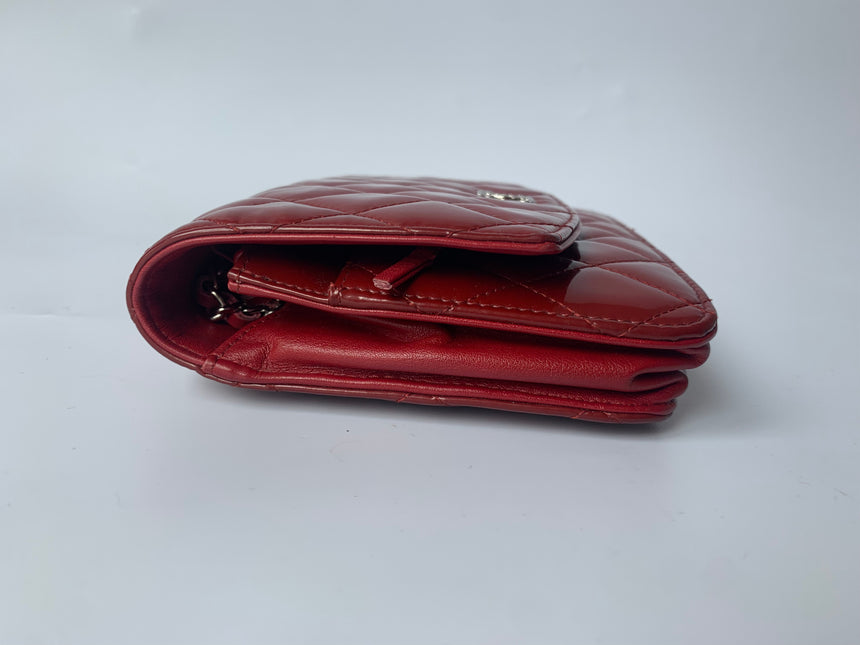 Sold Chanel Wallet On Chains WOC Timeless/ Classic Red Patent Leather