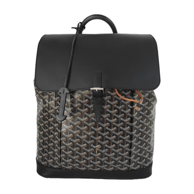 Goyard Alpin Backpack Medium Black Goyard and Leather-Luxbags