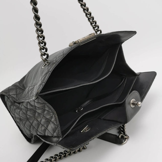 Sold Chanel Boy Reverso Shopping Tote Calfskin Leather Black