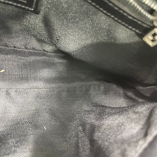 FENDI Baguette Vintage Black Cloth Silver Hardware