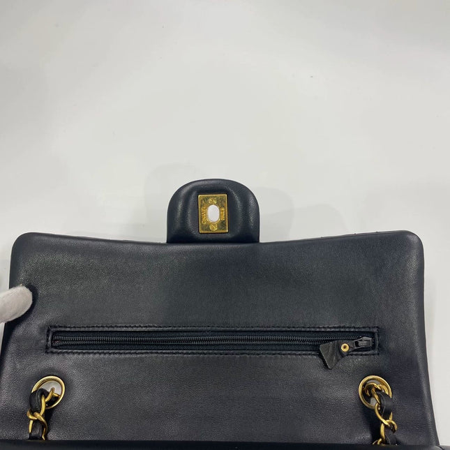 Chanel Classic Flap Vintage Medium Black Lambskin Leather with 24k Gold HW, 1991-1994
