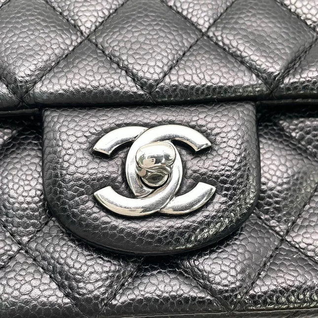 Chanel Classic Flap Mini Black Caviar Silver Hardware 2015-2016