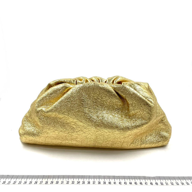 Sold Bottega Veneta Pouch Gold Leather