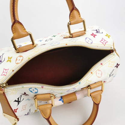 Louis Vuitton x Takashi Murakami Speedy 30 Lock White Multicolor