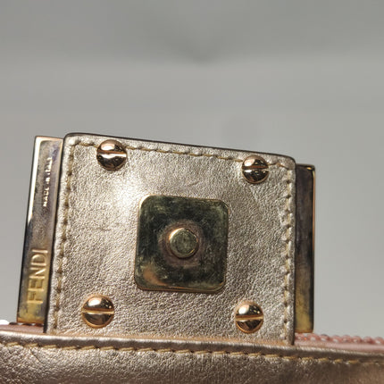 Fendi Baguette Mini Pink Glitter Sequins Valentine's Special Crossbody Bag