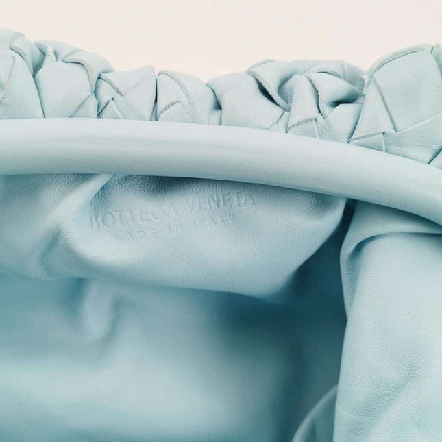 Bottega Veneta Pouch Large Intrecciato Light Blue Calfskin Leather