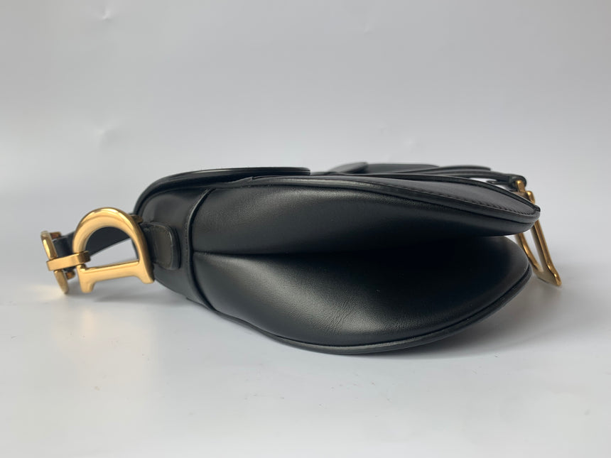 Sold Dior Saddle Medium leather Black Smooth Leather