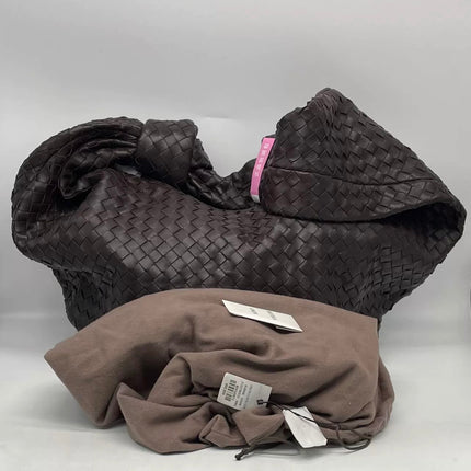 Bottega Veneta Jodie Maxi Lambskin Leather Chocolate Brown 70cm