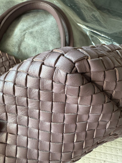 Bottega Veneta Cabat Large Intreccio Leather Tote Bag Nude Purple 40cm