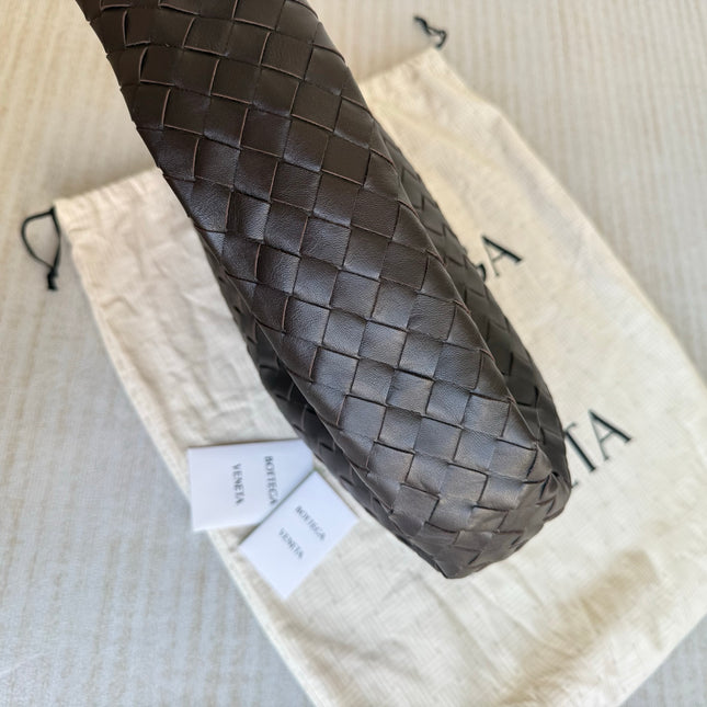 Bottega Veneta Hop Hobo Small Fondant Dark Chocolate Brown Leather 40cm