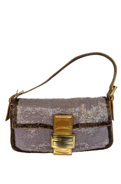 Sold FENDI Baguette Glitter beads Lilac-Luxbags