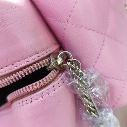 Chanel Cambon Large Pink Calfskin Leather Double Strap Handbag