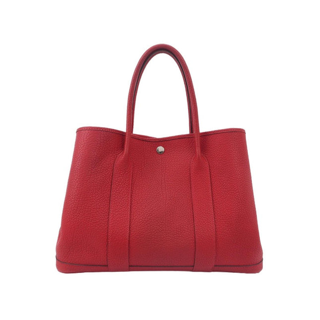 Hermes Garden Party 36 Red Calfskin Leather Handbag 2015