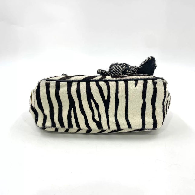 Prada Zebra Print Ponyhair Calfskin Leather Handbag