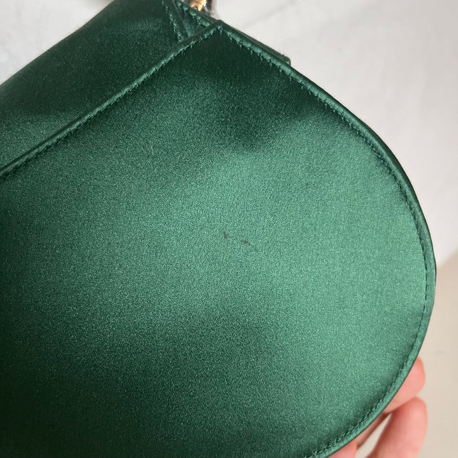 Dior Saddle Mini 2019 Silk Emerald Green with crystals
