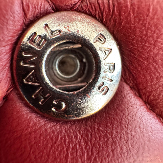 Chanel Classic Flap Burgundy Lambskin Leather Gunmetal Grey HW, 2011-2012