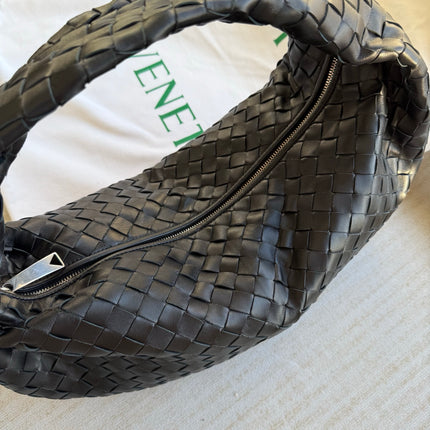 Bottega Veneta Jodie Small Black Lambskin Leather Silver Hardware