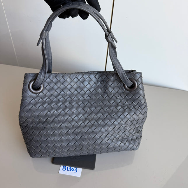 Bottega Veneta Garda Bag Small Grey Intrecciato Leather 25cm-Luxbags