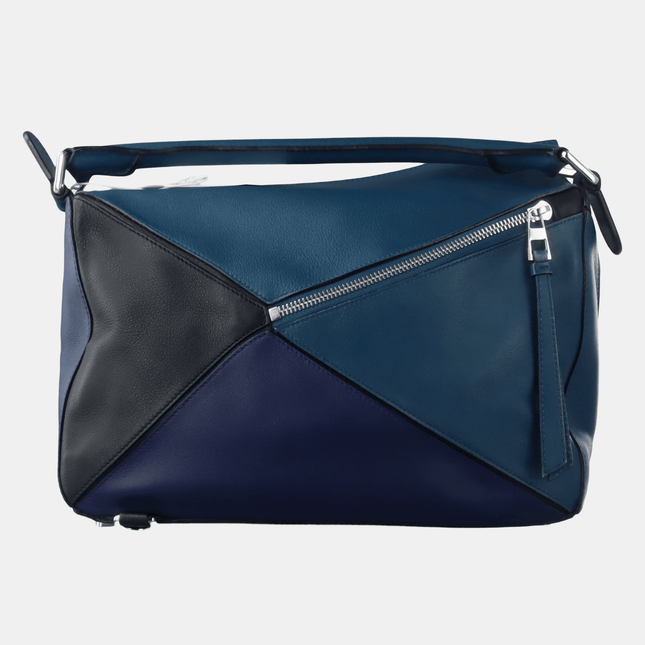 Loewe Puzzle Medium Multicolor Navy Calfskin leather bag