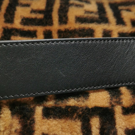 Fendi Baguette Large Shearling Vitello Dolce Marco FF 1974 Tobacco Black Brown Zucca