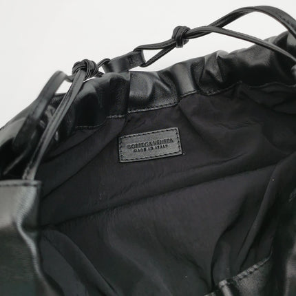 Bottega Veneta Dustbag Black Intrecciato Leather Shoulder Bag